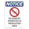 Signmission OSHA Sign, 10" H, Rigid Plastic, No Jewelry Permitted Sign With Symbol, Portrait, V-14671 OS-NS-P-710-V-14671 - alternate 1